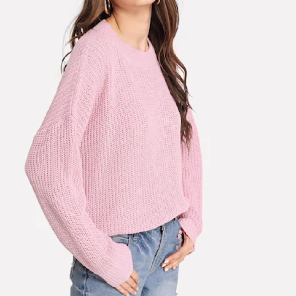 Drop shoulder solid sweater - Picture 5 of 5